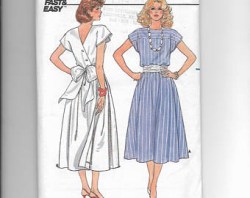 3223 BUTTERICK BACK WRAP SLEEVELESS FLARE DRESS LENGTHS, SASH PATTERN  12-16 